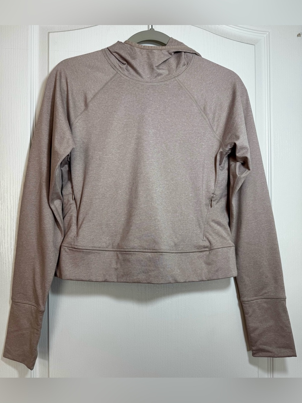 Old Navy CozeCore Cropped Women’s Performance Hooded Pullover Top - Taupe #1818